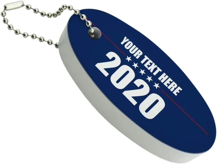 GRAPHICS & MORE Personalized Custom 1 Line 2020 Candidate Floating Keychain Oval Foam Fishing Boat Buoy Key Float