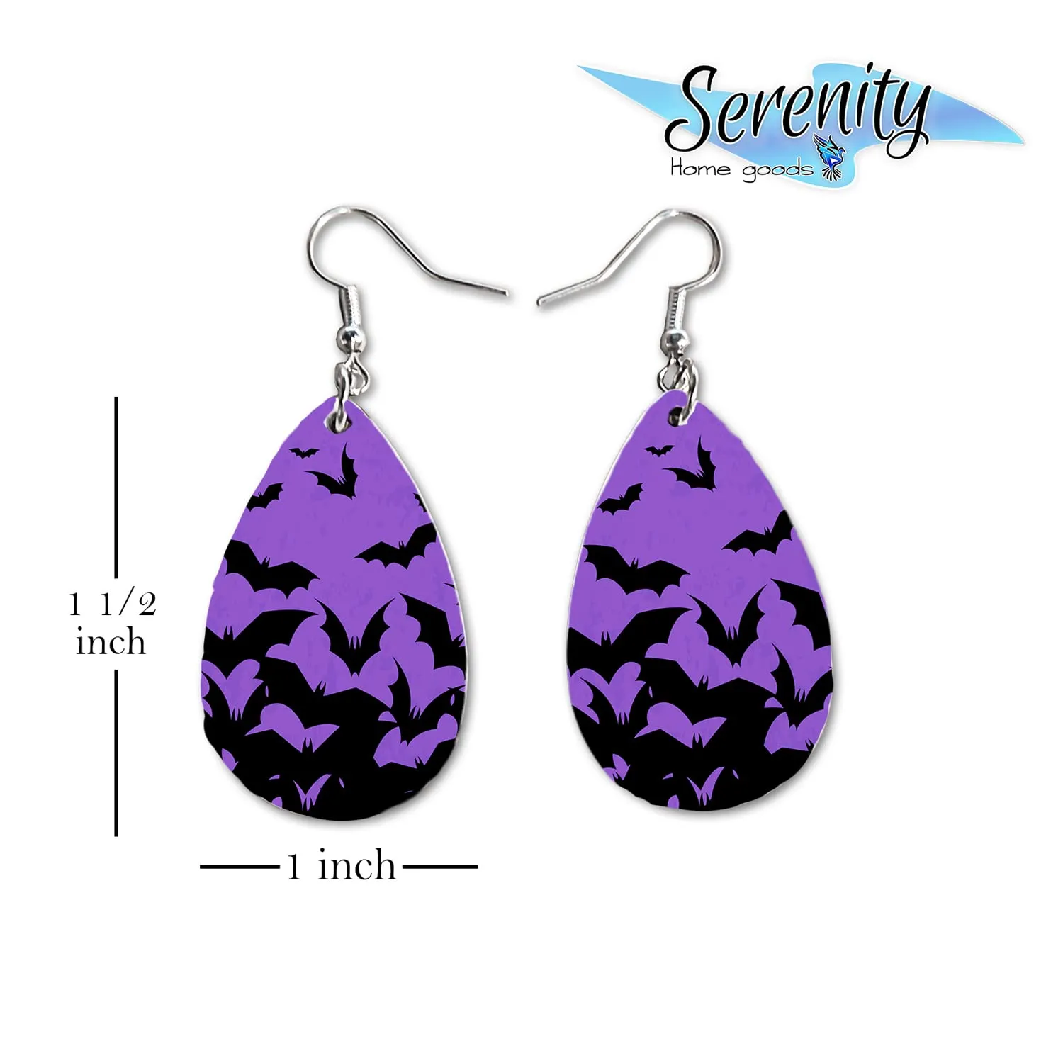 Halloween Fall Dangle Earrings Set | Cute Girls Womens Jewelry Earings | Double Sided Print | Holiday Gifts | Trick Or Treat Pumpkin Bats Accessories