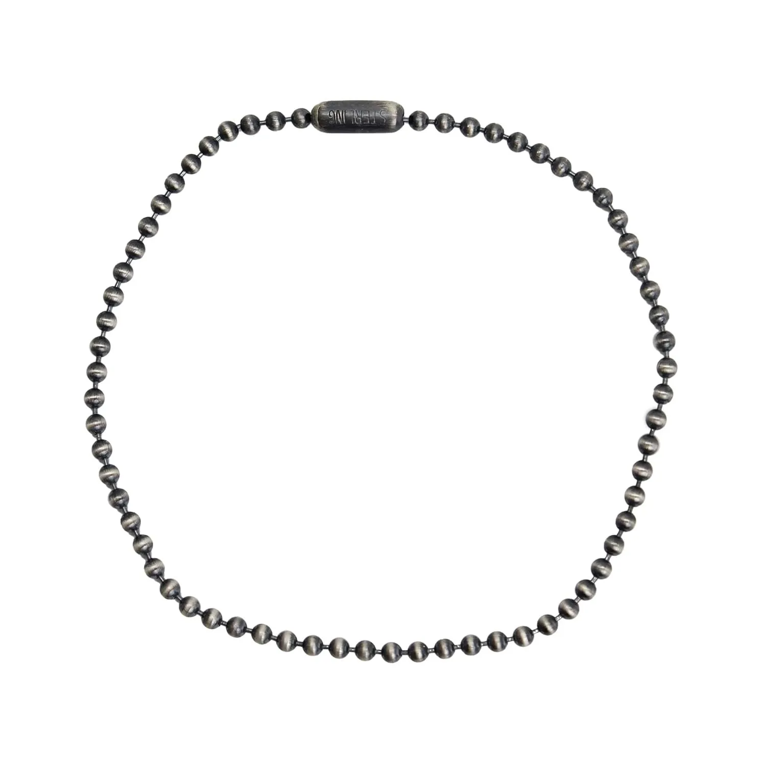Handmade 2mm Sterling Silver Bead Ball Chain Bracelet or Necklace, Oxidized or Shiny, Made to Order Lengths, Dainty Silver Chain