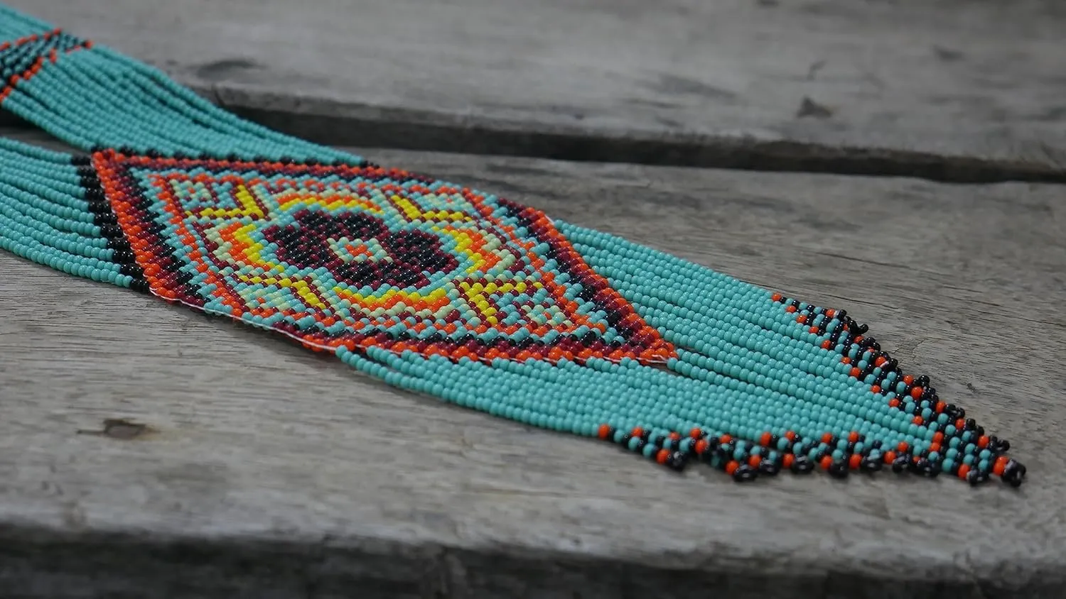 Handmade beaded Native native american style glass seed bead Necklace Collar de cuentas nativas al estilo mexicano de los artesanos regalos para mujeres