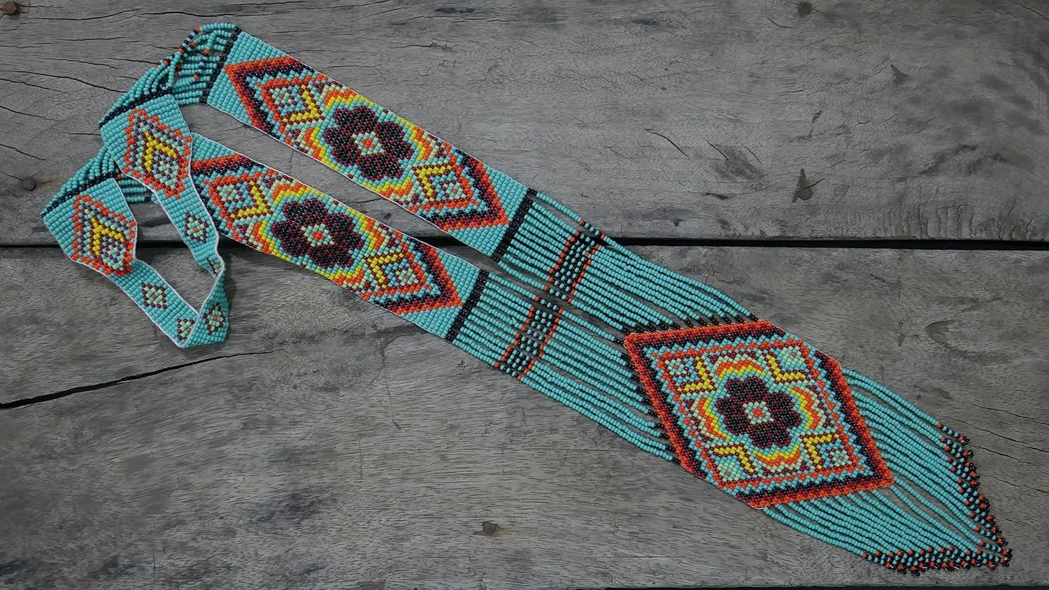 Handmade beaded Native native american style glass seed bead Necklace Collar de cuentas nativas al estilo mexicano de los artesanos regalos para mujeres