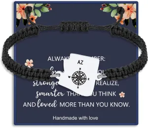 Haoze Fifty State Bracelet Expandable Travel Bracelet Country Map Charm Jewelry Gift Bracelet for Women Men Best Friend Bracelet New Begining Gifts With Jewelry Box