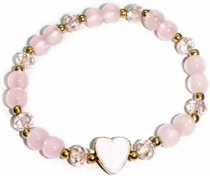 Heart Charm Bracelet Glass Crystal Beads Stretch Bracelet Y2K Valentine's Day Birthday Jewelry Sisters