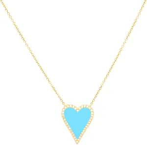Heart Necklace for Women Trendy Preppy Jewelry Gold Plated Love Heart Pendant, Heart Paperclip Chain Necklace Cute Heart Necklaces Birthday for Women Dainty Jewelry