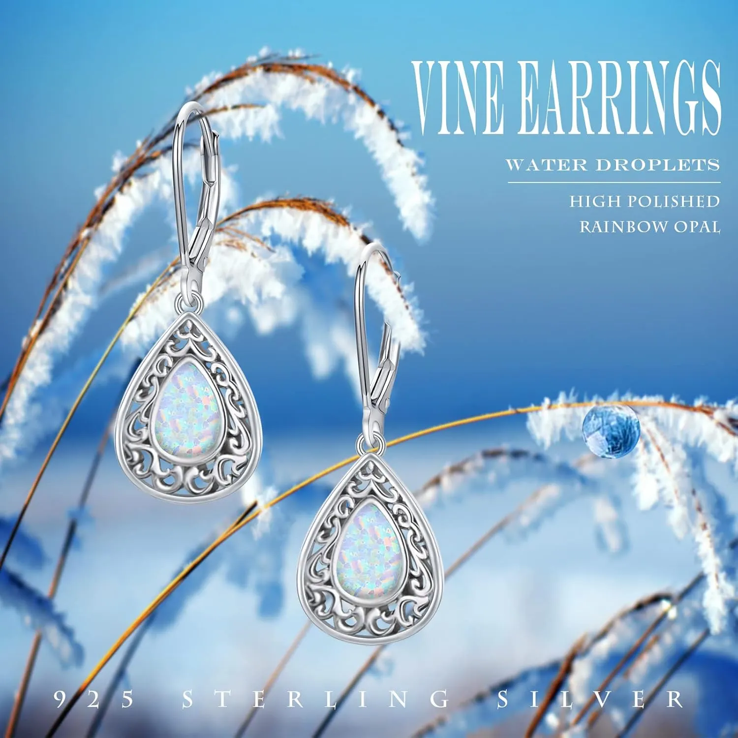 Heart Turquoise Earrings S925 Sterling Silver Vintage Daily Jewelry Gift for Sensitive Ears Women Girls Turquoise Lovers