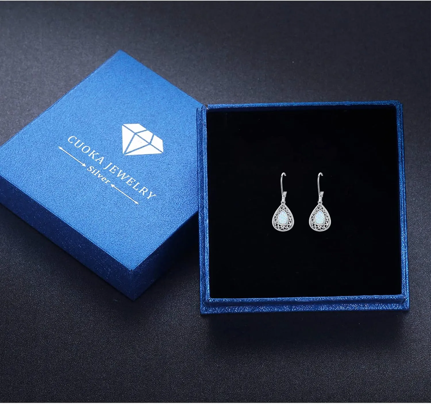 Heart Turquoise Earrings S925 Sterling Silver Vintage Daily Jewelry Gift for Sensitive Ears Women Girls Turquoise Lovers
