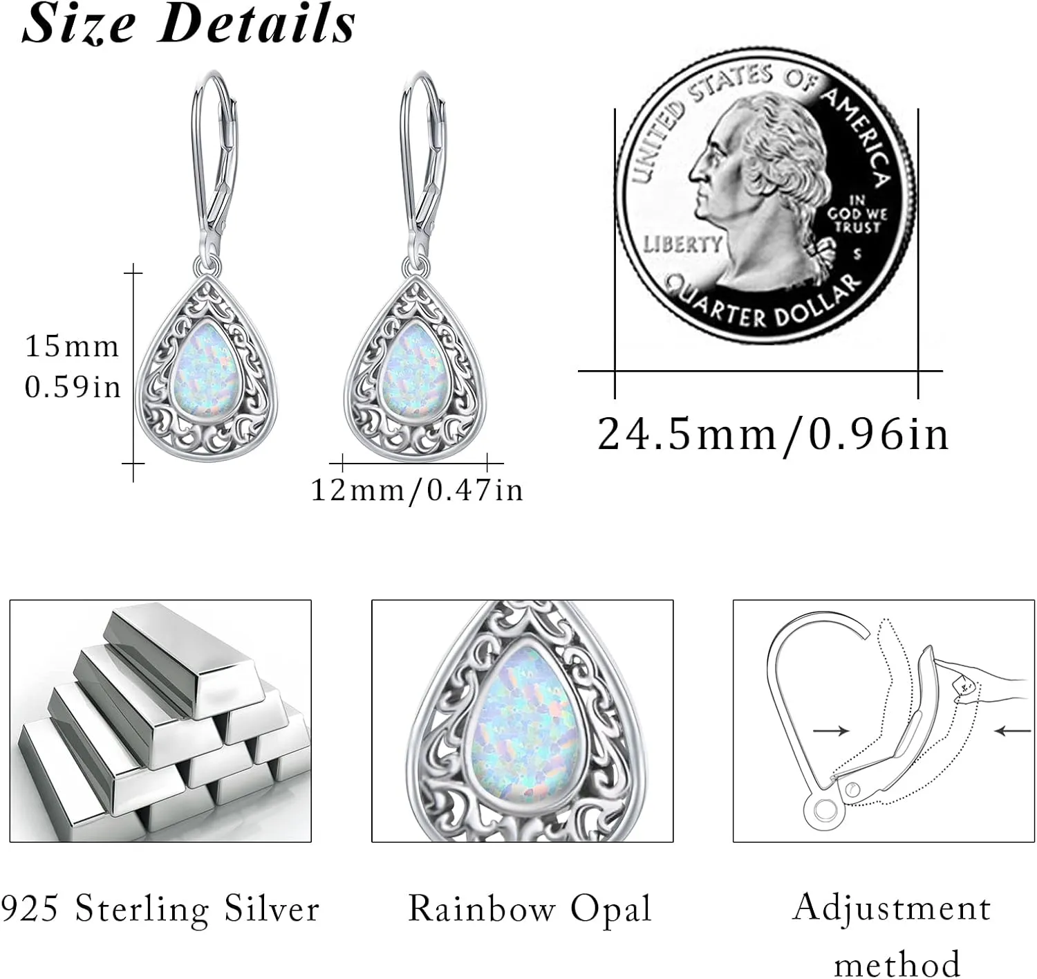 Heart Turquoise Earrings S925 Sterling Silver Vintage Daily Jewelry Gift for Sensitive Ears Women Girls Turquoise Lovers