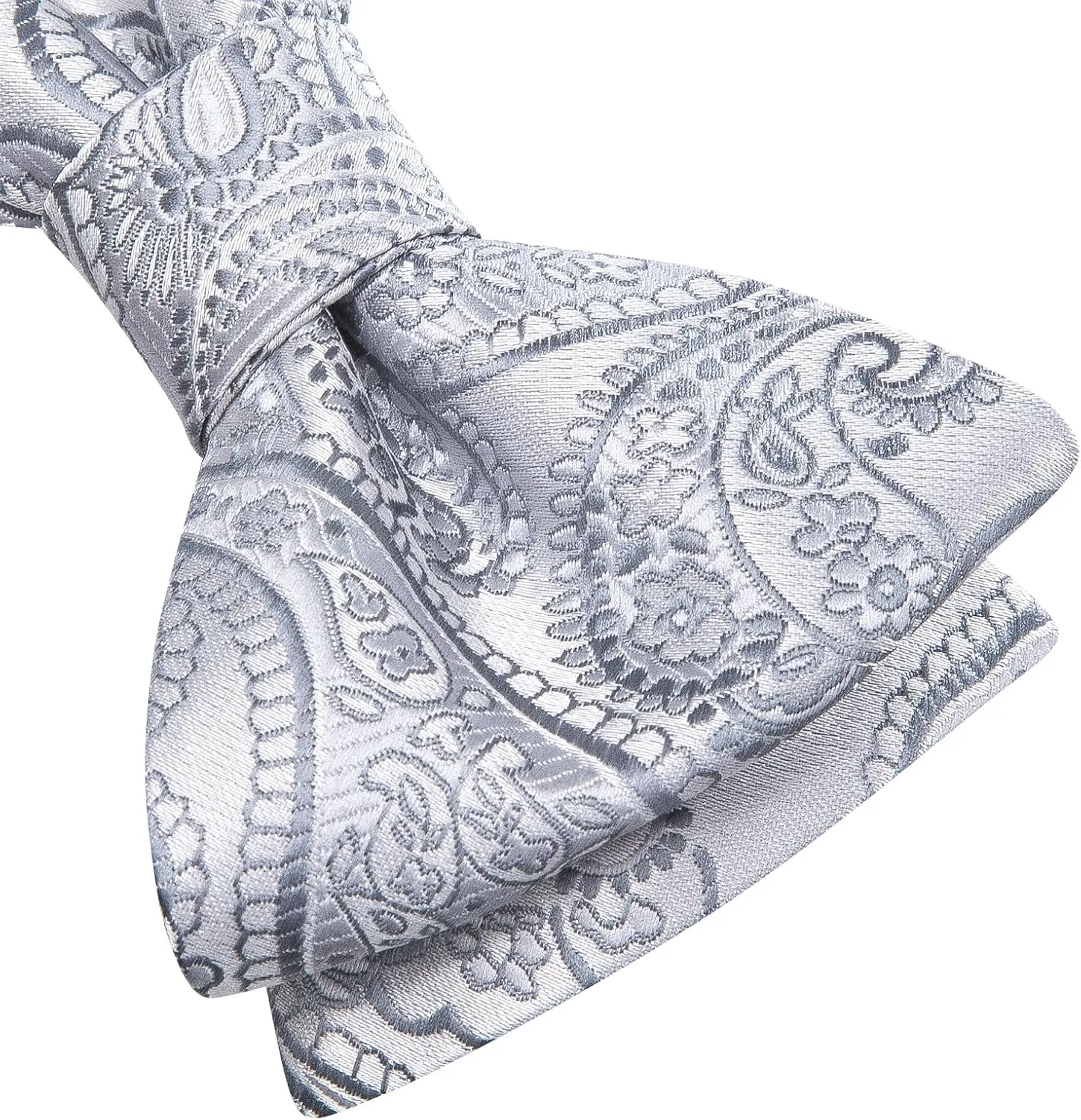 Hi-Tie Silk Self Tie Bow Ties for Men Adjustable Men's Bowtie Handkerchief Pocket Square Cufflinks Set