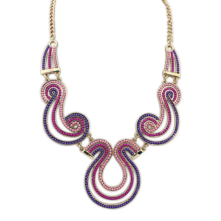 High Quality New Statement Choker Fashion Jewelry Western Style Collar Bohemian Nation Retro Beads Necklaces&Pendants
