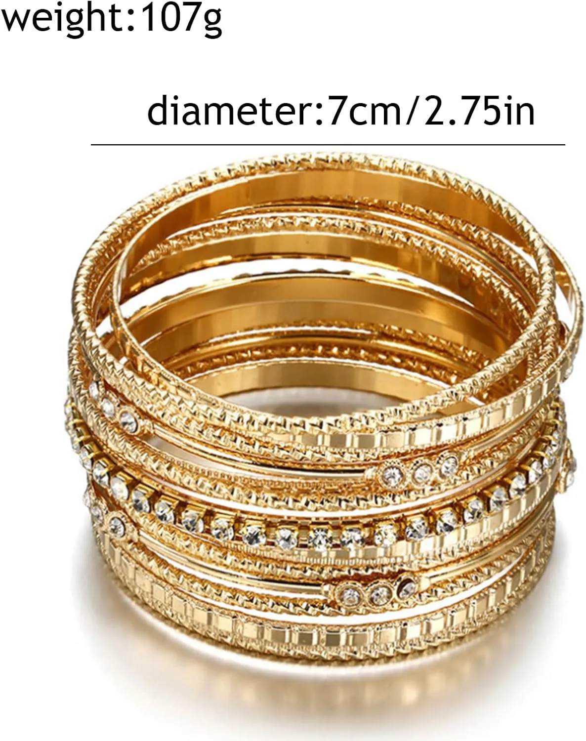 HIIXHC Bangles Bracelets for Women Bracelet Stack Chunky Indian Multi Bangle Bracelet Set Punk Bracelets Jewelry for Women Gift