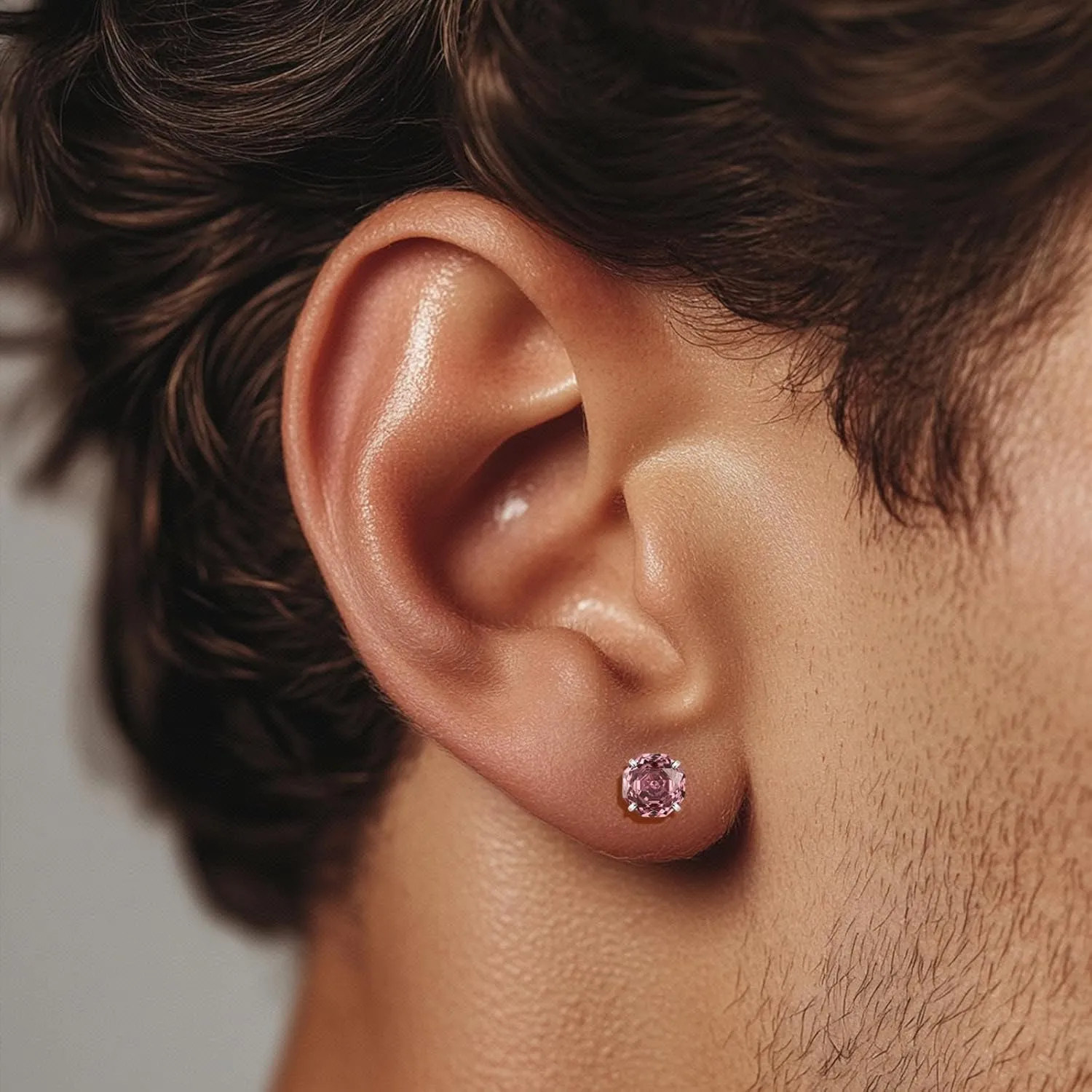 Hypoallergenic Surgical Steel Zircon Flat Back Screw Stud Earrings