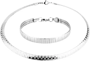 HZMAN Stainless Steel Omega Chain 8mm Solid 18 inch Necklace and 8.5 inch Bracelet Set
