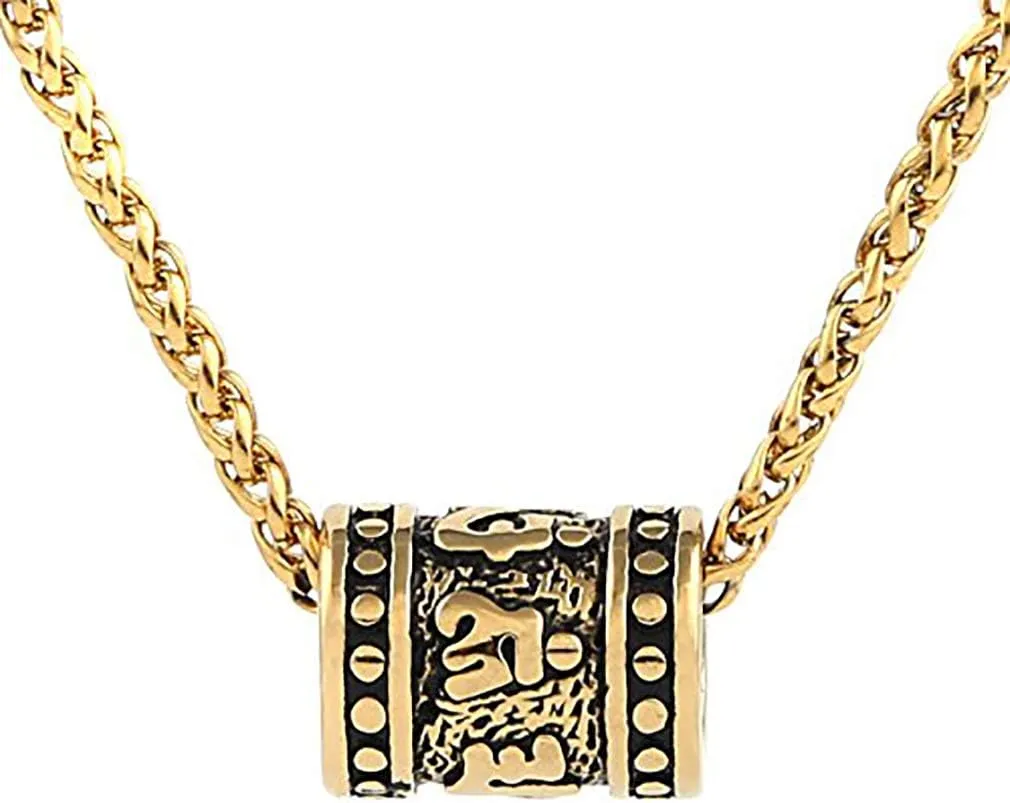 HZMAN Tibetan Zen Buddhist Meditation Yoga Bohemian Stainless Steel Jewelry Pendant Necklace
