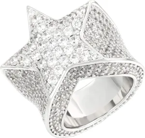 Iced Out Star Pinky Ring-18K Golden or White Golden Plated Hip Hop 5A  Simulated Diamond Ring for Men Women-Size 7,8,9,10
