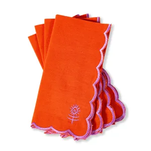 Icon Linen Napkins 4pc Set - Orange/Lilac