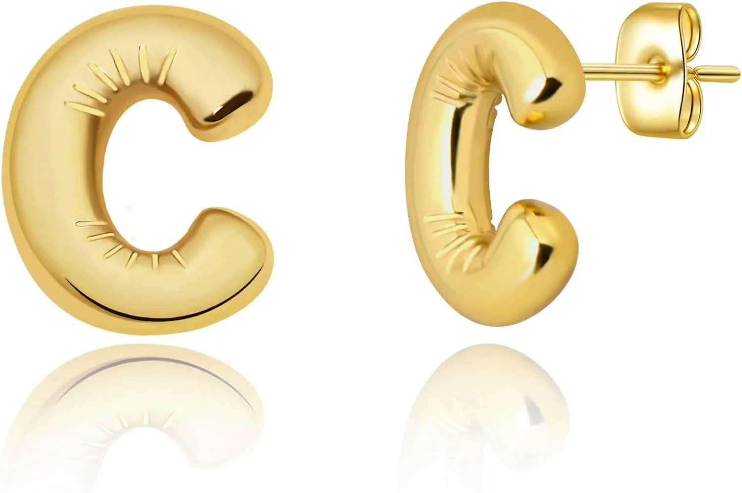 Initial Earrings for Women Gold Plated Letter Earring Small Minimalist Titanium Steel Stud Earrings Birthday Statement Jewelry Gifts