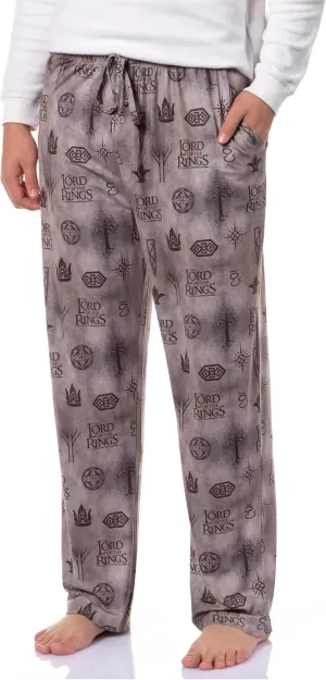 INTIMO The Lord of the Rings Men's Tossed Print Tree of Gondor Crown Sleep Pajama Pants