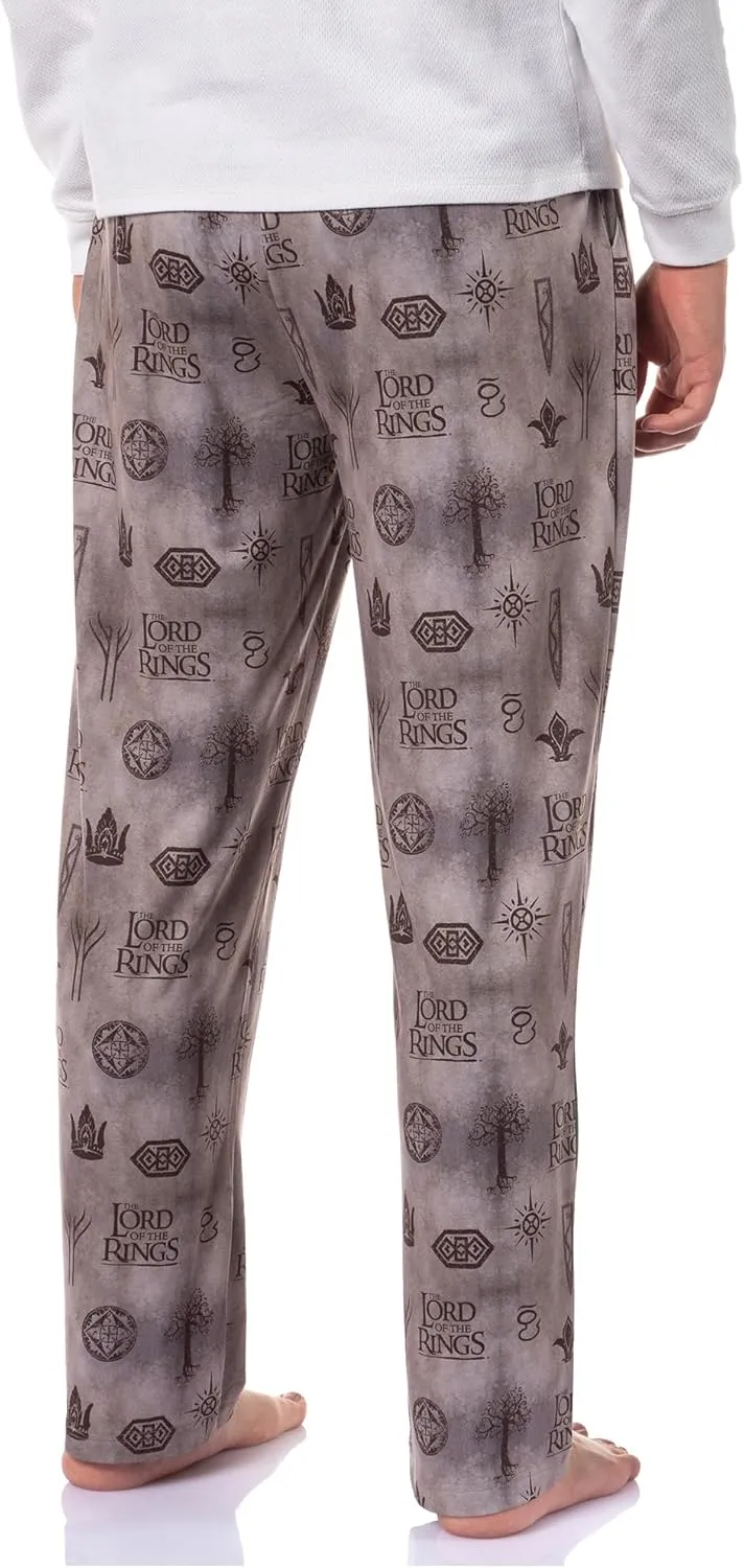 INTIMO The Lord of the Rings Men's Tossed Print Tree of Gondor Crown Sleep Pajama Pants