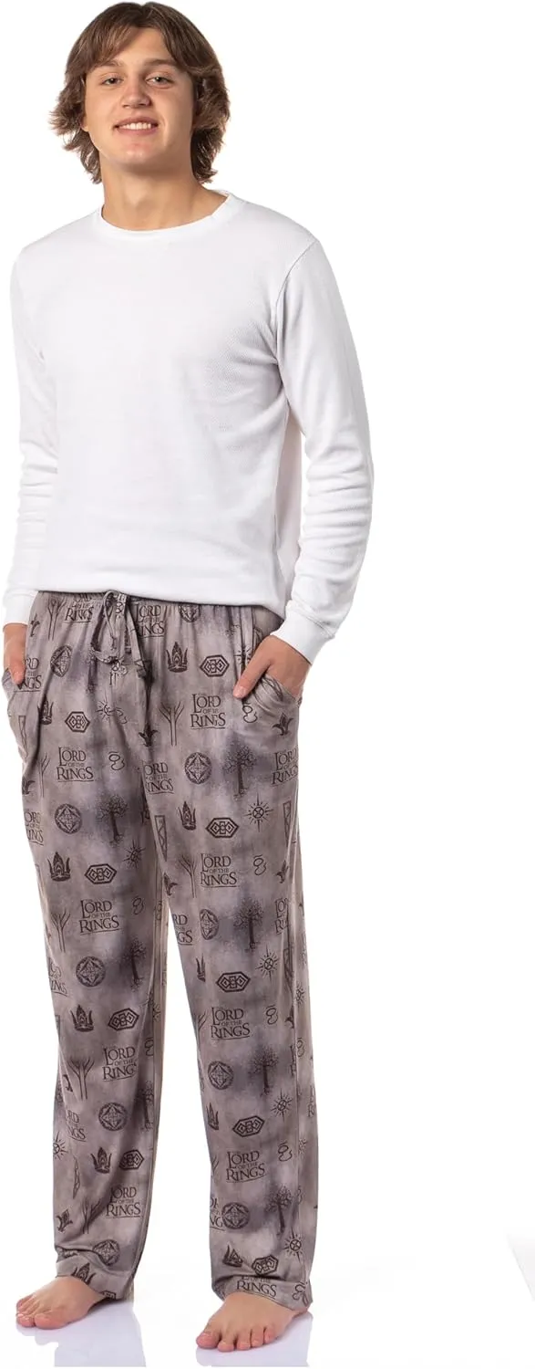 INTIMO The Lord of the Rings Men's Tossed Print Tree of Gondor Crown Sleep Pajama Pants