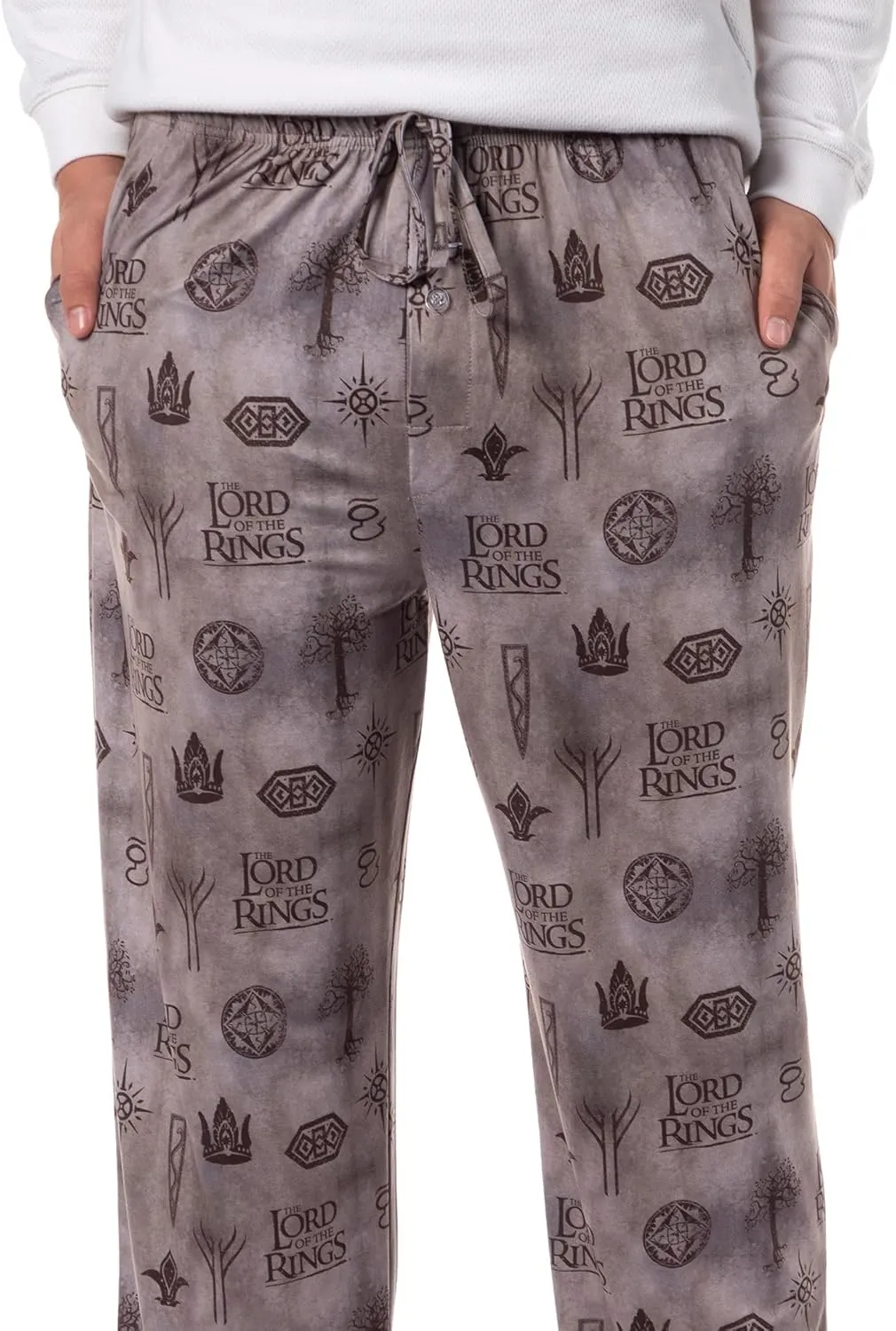 INTIMO The Lord of the Rings Men's Tossed Print Tree of Gondor Crown Sleep Pajama Pants