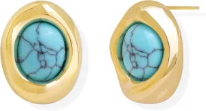 JeanBeau Gold Statement Stud Earrings for Women, Trendy Geometric Saturn Flower Clover Rhinestone CZ Hypoallergenic Earing Valentine Jewelry Gift