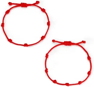 JENDEAR SHINE 7 Knot Bracelet, Kabbalah Red Bracelet, Red String Amulet Protect Good Luck Destiny, Suitable for Women Men Couple Mother Daughter