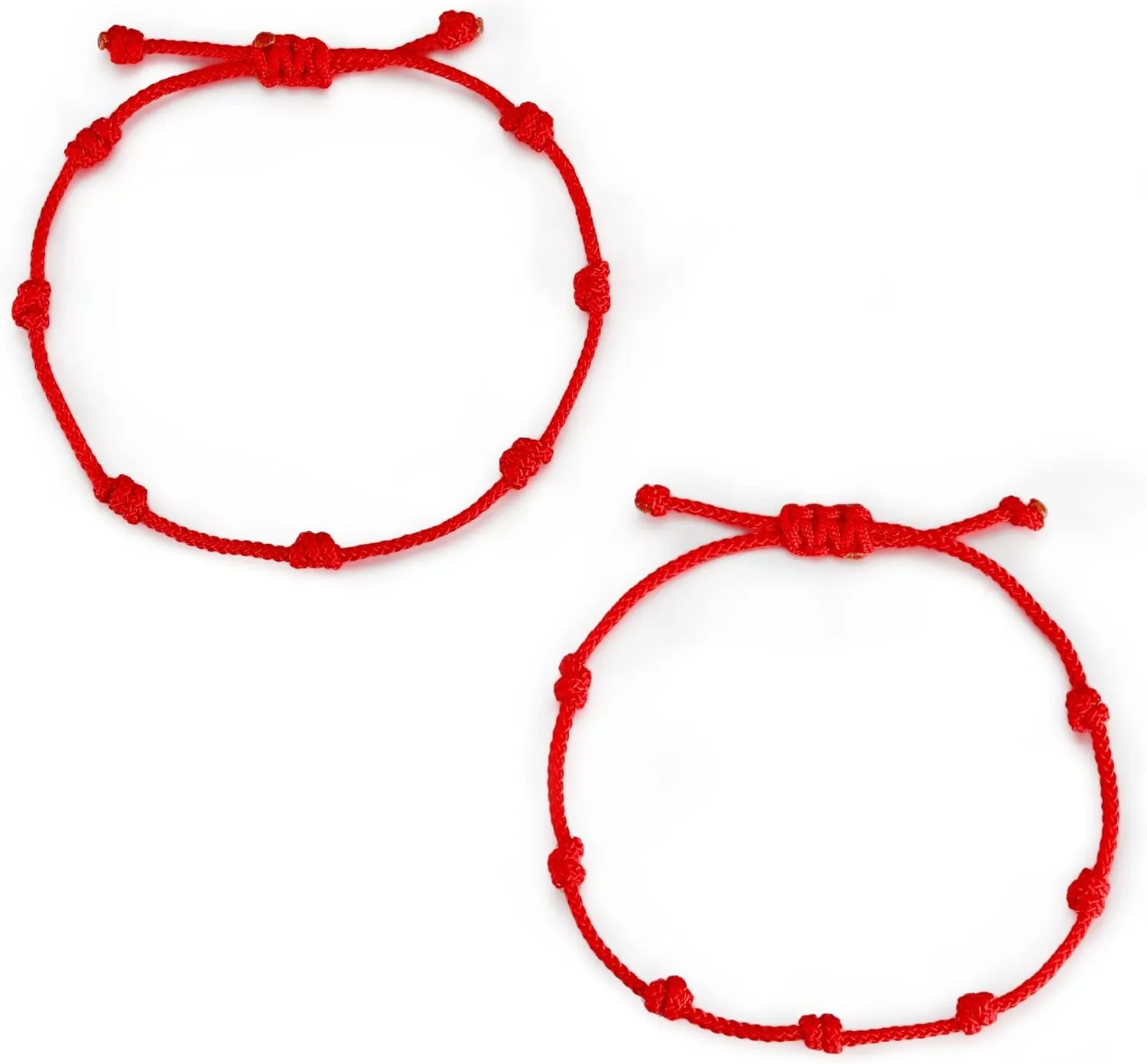 JENDEAR SHINE 7 Knot Bracelet, Kabbalah Red Bracelet, Red String Amulet Protect Good Luck Destiny, Suitable for Women Men Couple Mother Daughter