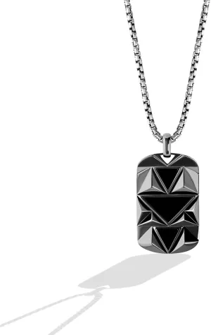 Jewelili Star Wars Fine Jewelry Dark Armor Men's Pendant Black Onyx Silver with Black Rhodium