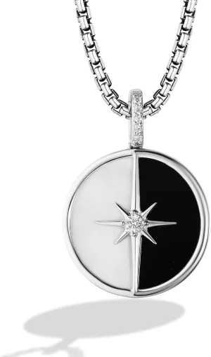 Jewelili Star Wars Fine Jewelry Guardians Of Light Men's/Women's Pendant Diamond Accent, Onyx, Mother Of Pearl, Sterling Silver