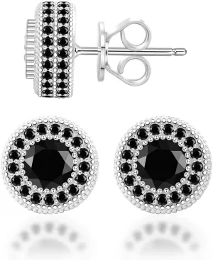 Jewelry S925 Round Moissanite Hip Hop Iced Out Halo Stud Earrings For Men Women Christmas Gifts