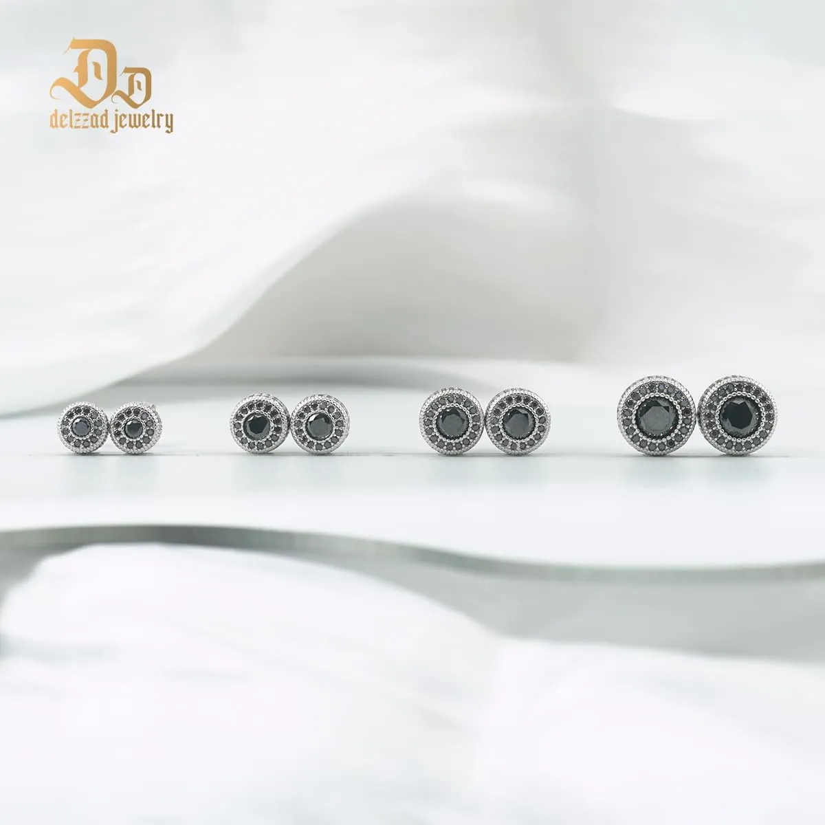 Jewelry S925 Round Moissanite Hip Hop Iced Out Halo Stud Earrings For Men Women Christmas Gifts