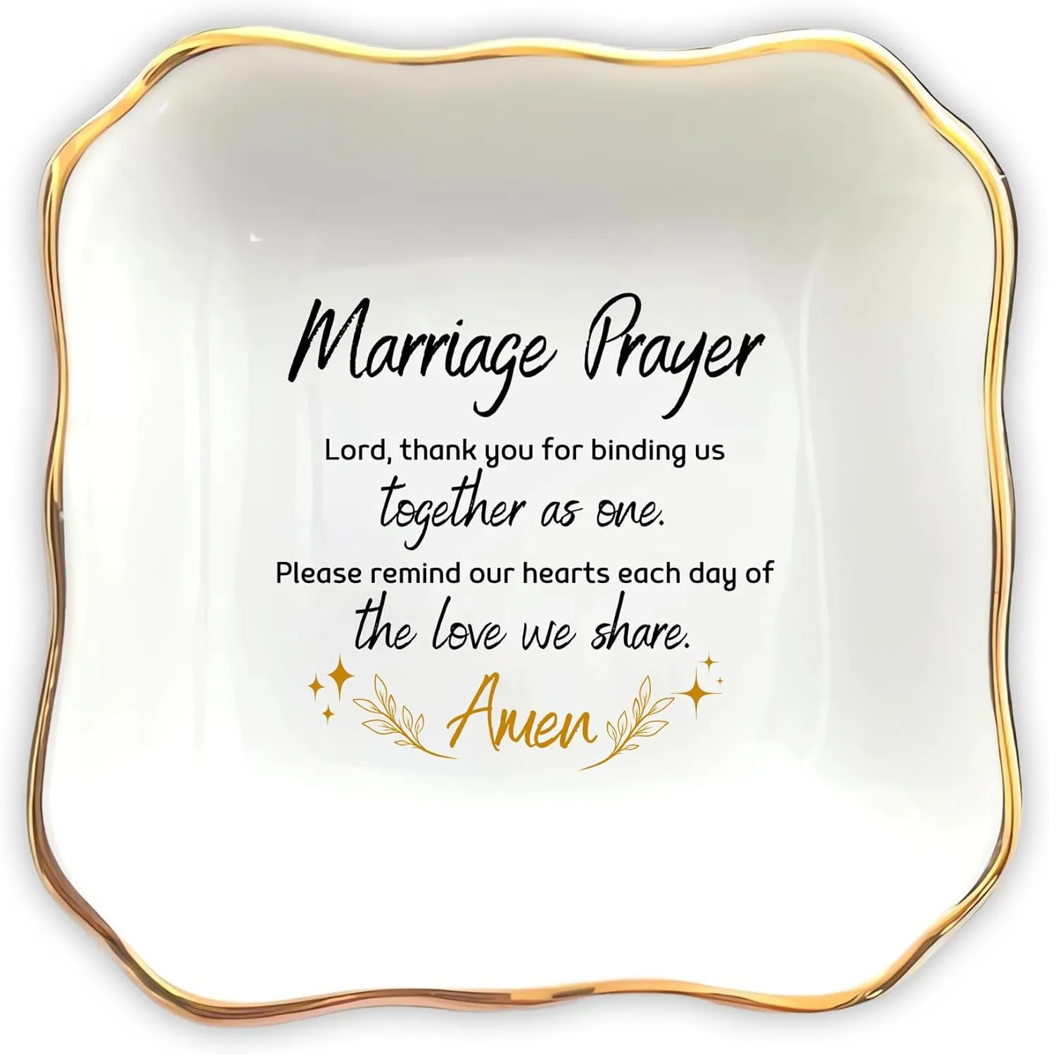 Jewelry Tray Gift for Wife from Husband - Marriage Prayer - Birthday, Christmas, Valentine's day, Wedding Gifts, Ring Dish Gift for Her - Jewelry Dish, Ceramic Ring Dish