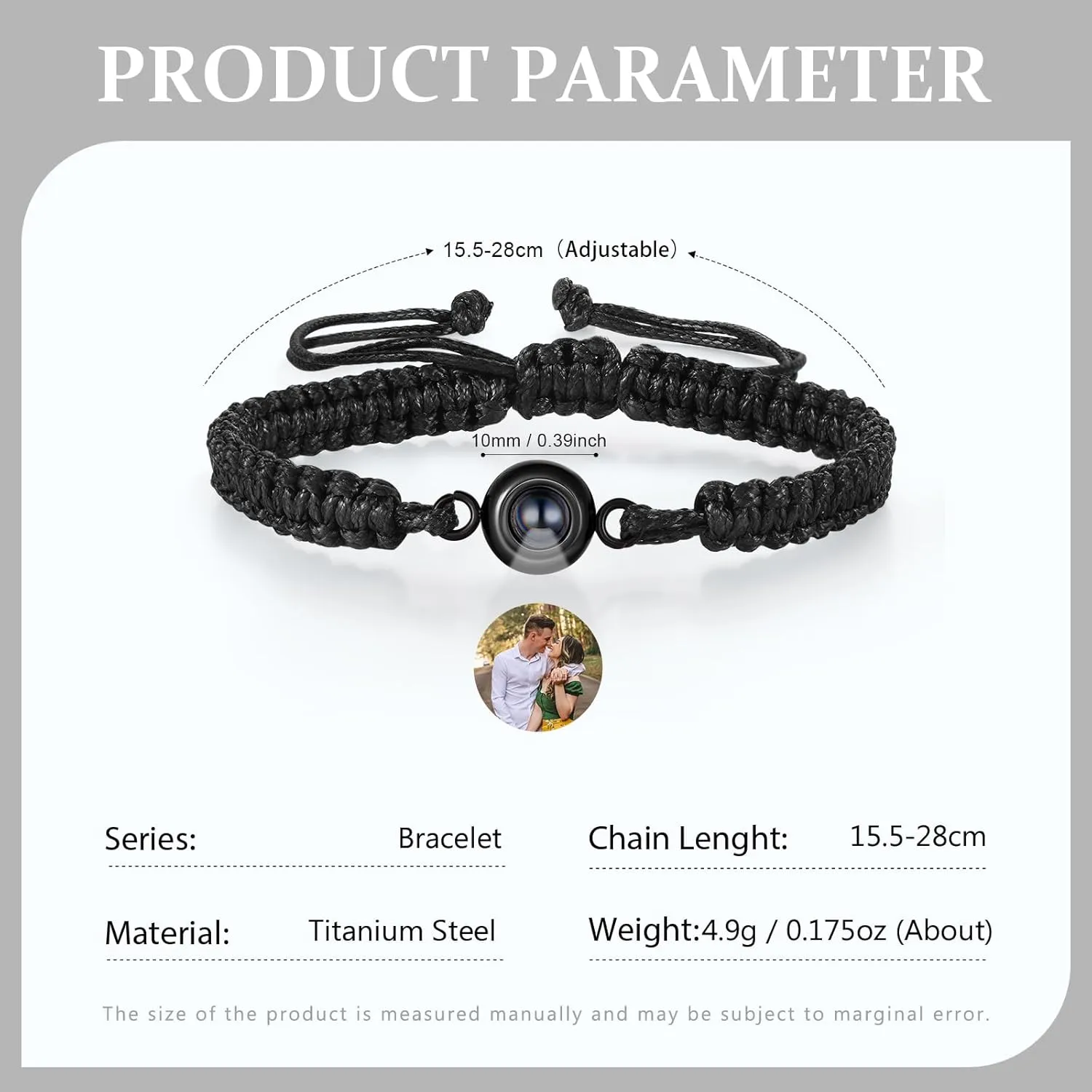 Jewelstruck Custom Picture Bracelet - Personalized Photo Projection Memorial Gifts for Women, Men & Friends