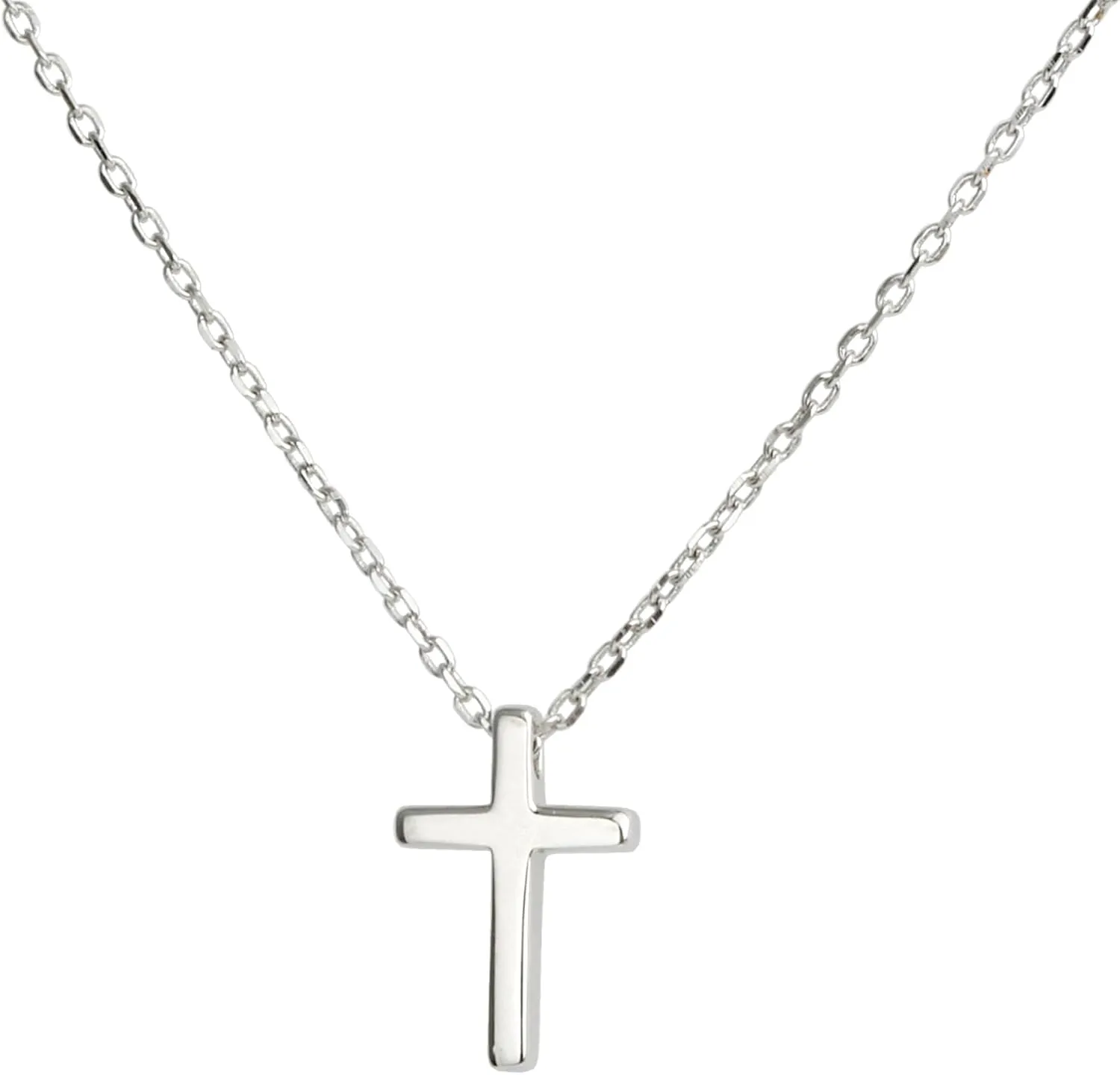 Kakikaki Tiny Cross Choker 925 Sterling Silver Dainty Faith Cross Charm Short Necklace Minimal Jewelry