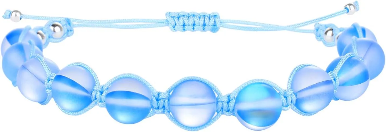 KELITCH Women Moonstone Strand Bracelet 8mm Beads Handmade Bohemian Friendship Bracelet Fashion Jewelry