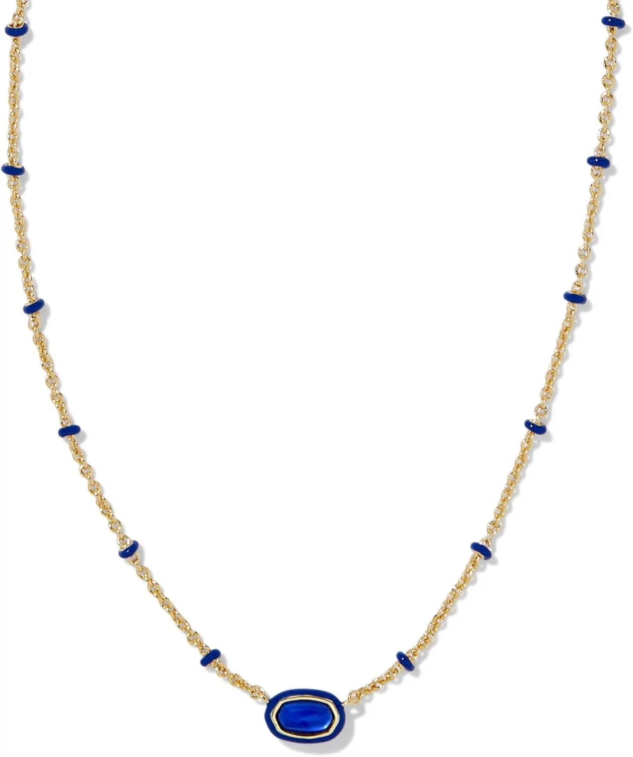 Kendra Scott, Womens, Mini Elisa Enamel Frame Short Pendant Necklace, Gold Cobalt Illusion, One Size