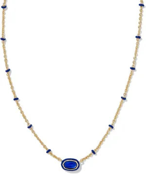 Kendra Scott, Womens, Mini Elisa Enamel Frame Short Pendant Necklace, Gold Cobalt Illusion, One Size