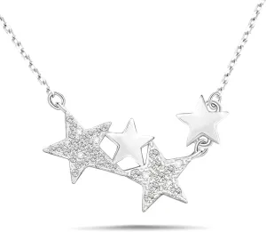 KITEENAL Star Necklace for Girls Women - Sterling Silver Adjustable Star-Shaped Pendant Necklace Cubic Zirconia Chain Hypoallergenic Minimalist Stars Charm Necklace for Teens Daughter Granddaughter