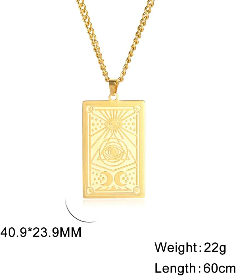 kkjoy Eye of Horus Amulet Necklace Stainless Steel Eye of Providence Pendant Evil Eye Necklace Protection Jewelry Women Men