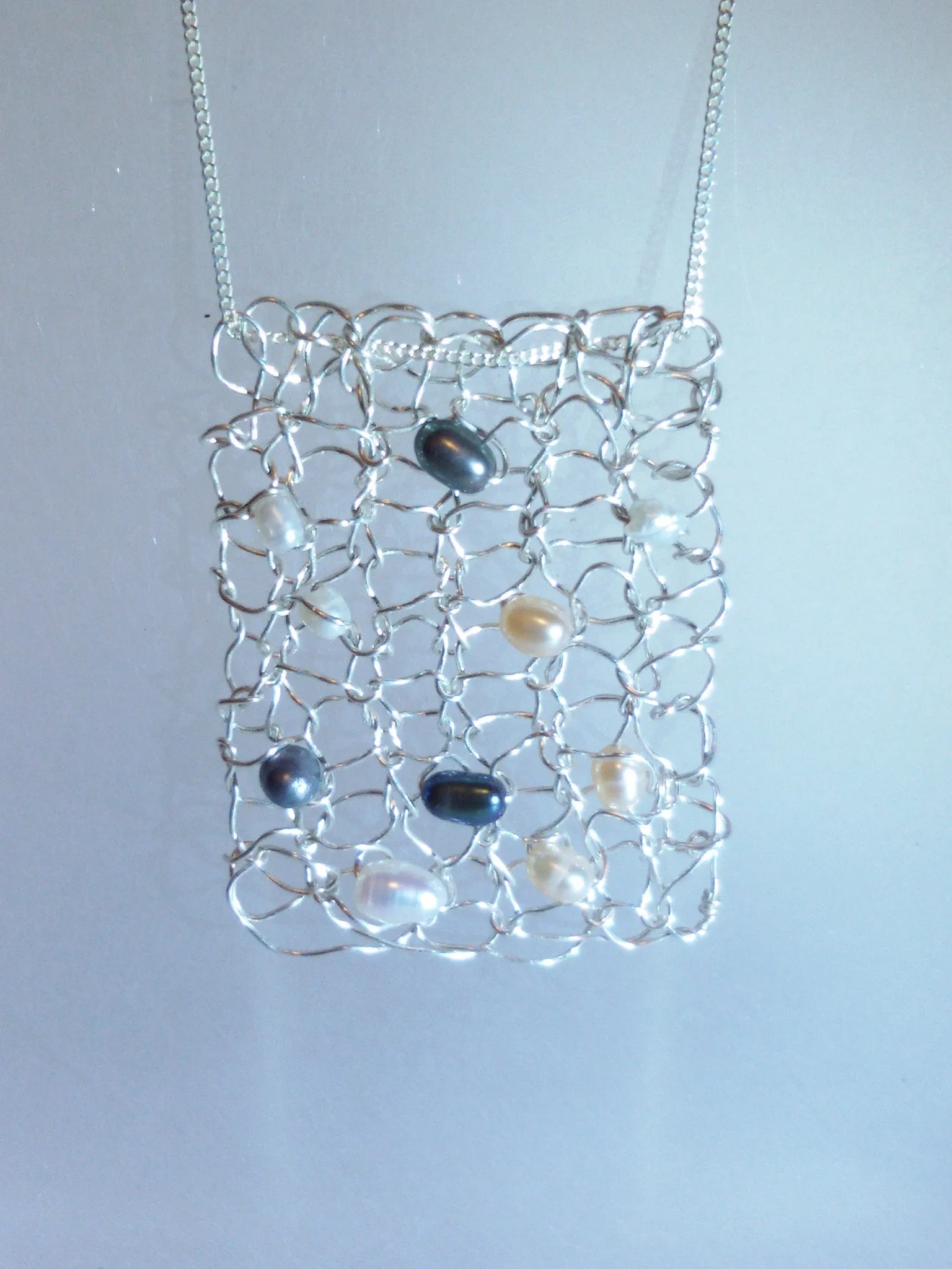 Knitted Silver Pendant