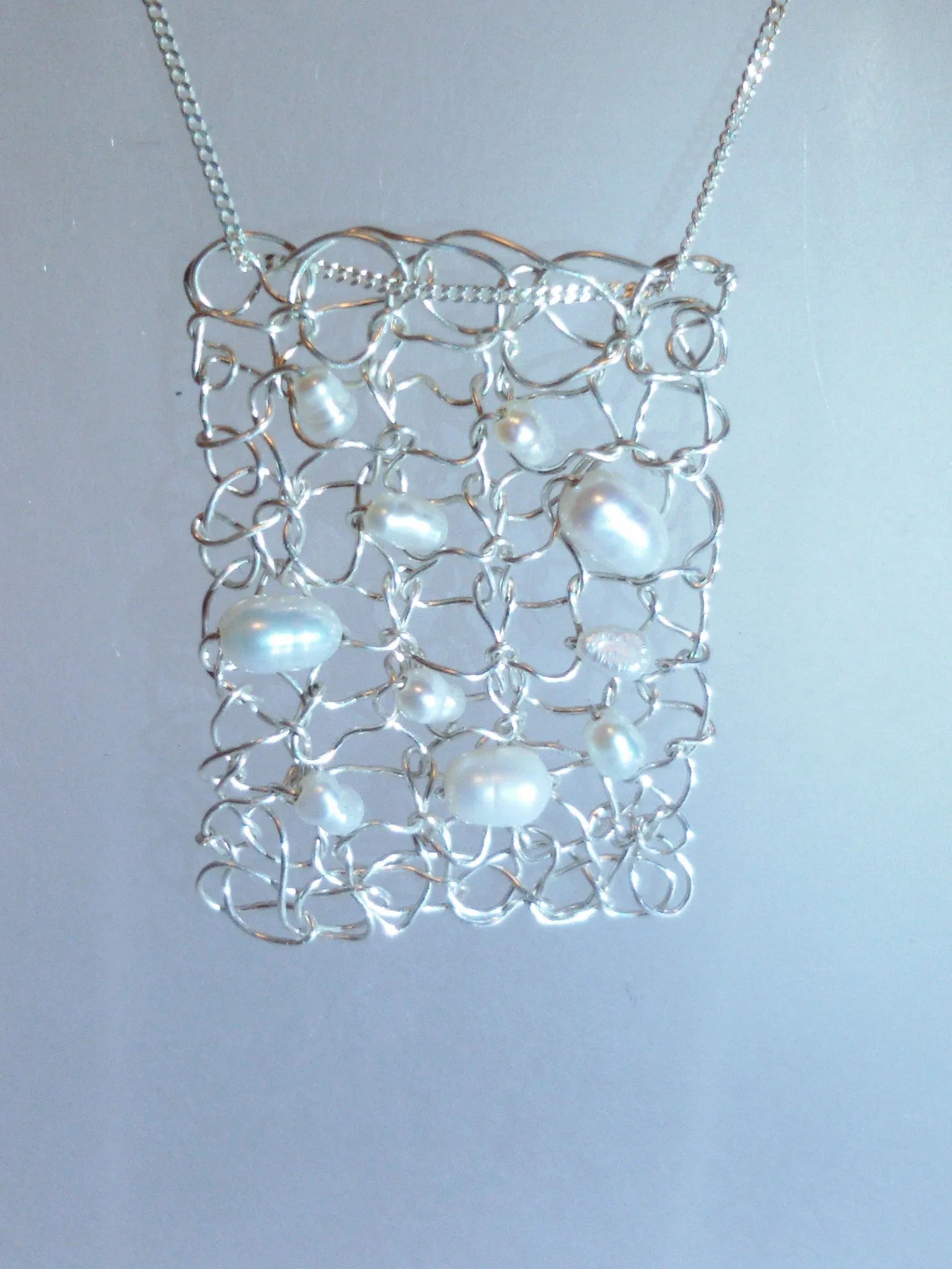 Knitted Silver Pendant