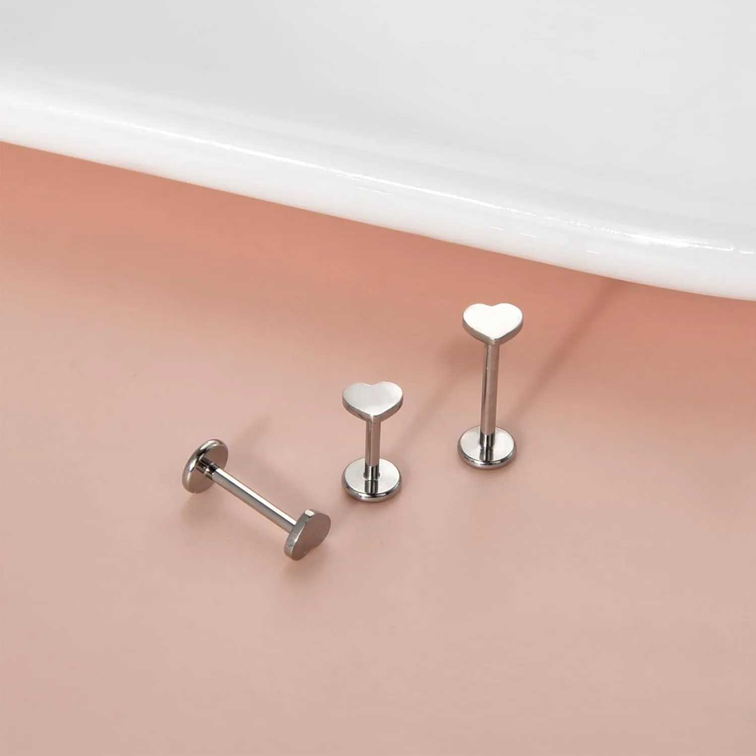 Lantine Antlers Heart Lightning Lip Labret Medusa Monroe Helix Daith Cartilage Conch 2nd 3rd Lobe Piercing Jewelry Implant Grade Titanium Cz Push in Flat Back Stud Earrings