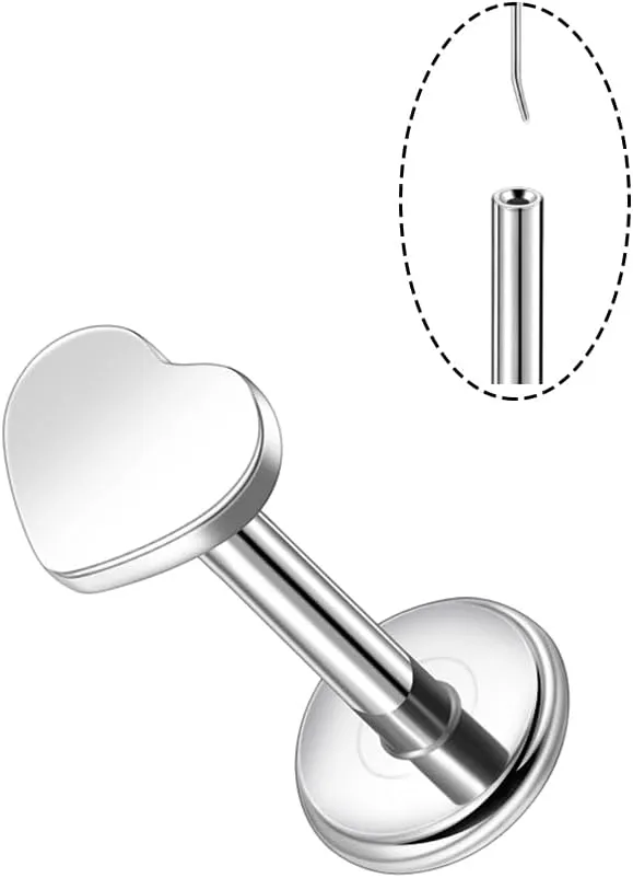 Lantine Antlers Heart Lightning Lip Labret Medusa Monroe Helix Daith Cartilage Conch 2nd 3rd Lobe Piercing Jewelry Implant Grade Titanium Cz Push in Flat Back Stud Earrings