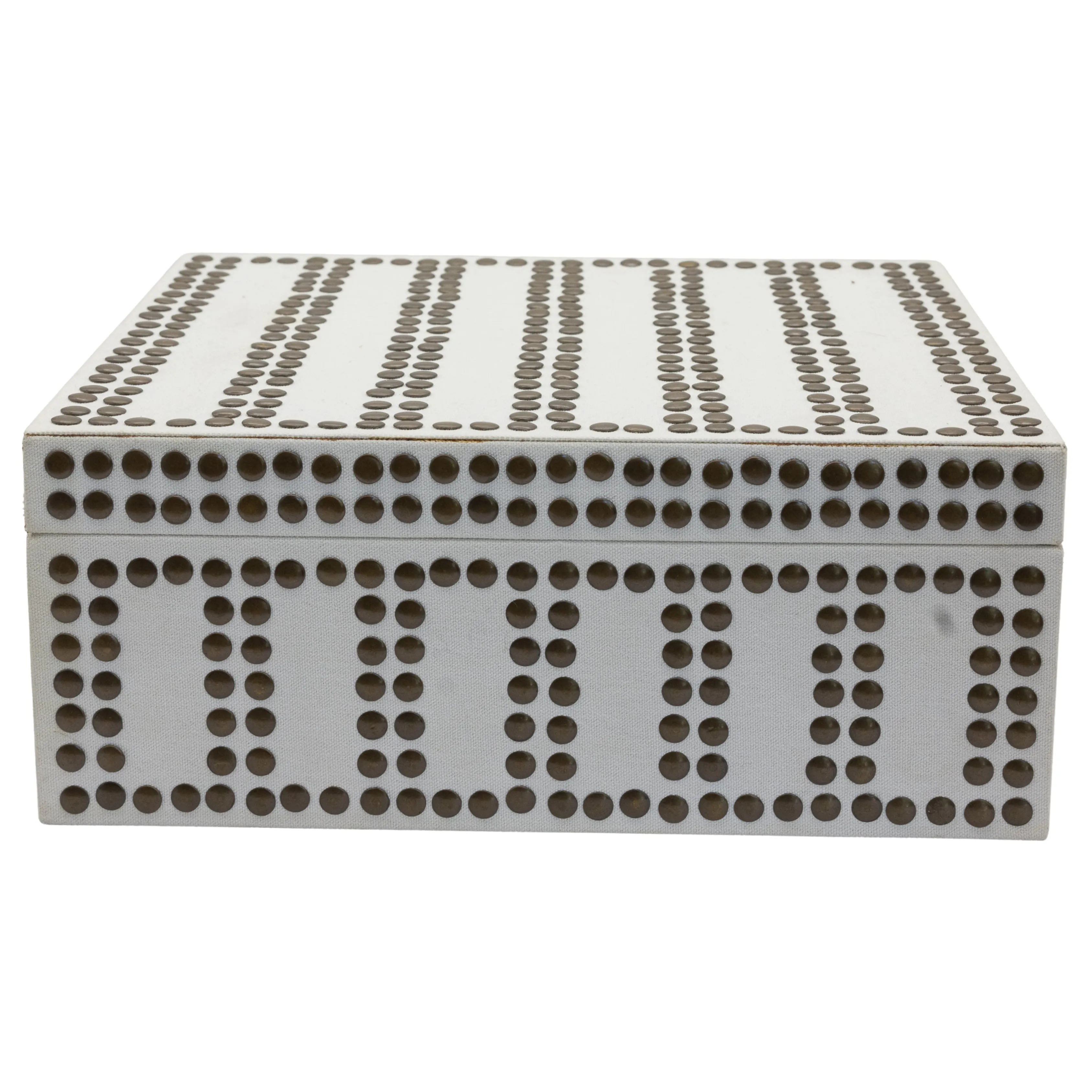 Large Studded White Canvas Box
