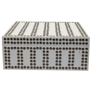 Large Studded White Canvas Box
