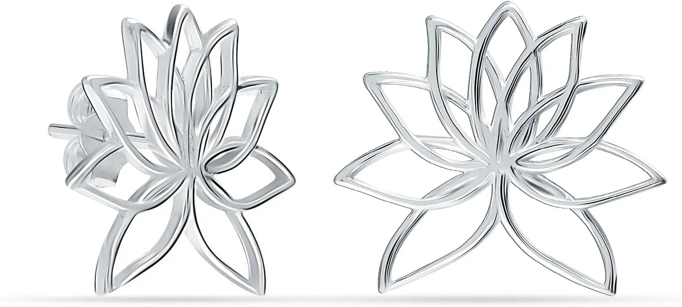 LeCalla 925 Sterling Silver Stud Earrings | Flower Love-Knot Earrings Lightweight Italian Design Stud Earring for Women