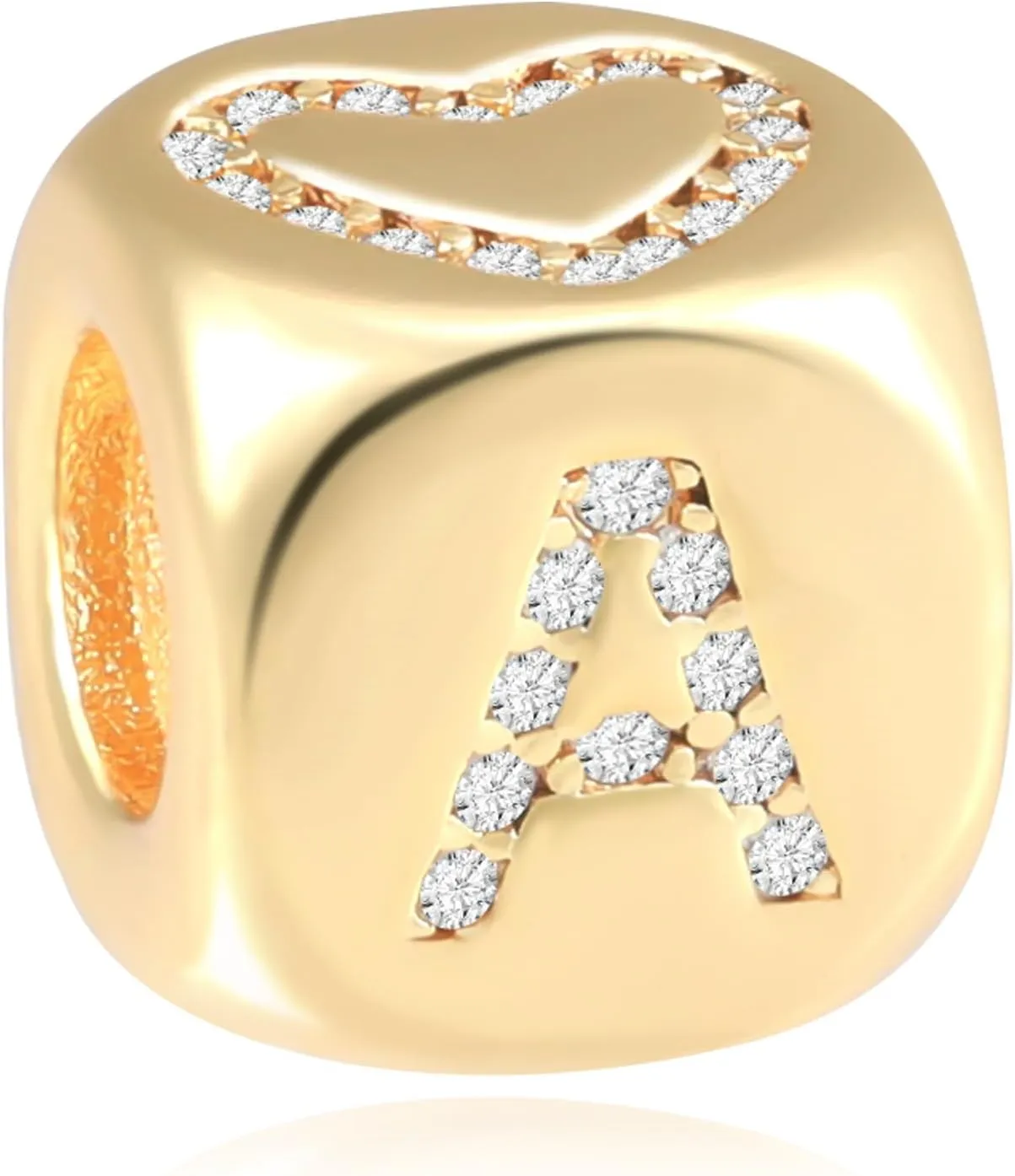 Letter Charms for Necklace and Bracelets,14K Gold Plated Women's Bead Charms, A-Z Alphabet Initial Beads Name Pendant DIY Jewelry Birthday Gift for Women