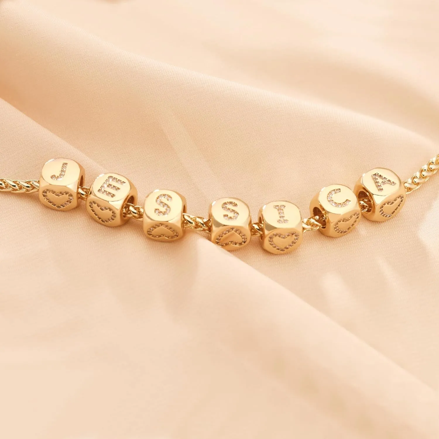 Letter Charms for Necklace and Bracelets,14K Gold Plated Women's Bead Charms, A-Z Alphabet Initial Beads Name Pendant DIY Jewelry Birthday Gift for Women