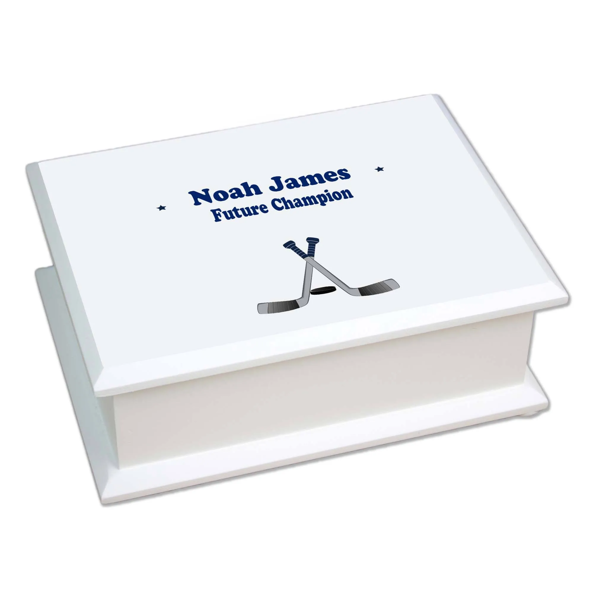 Lift Top Jewelry Box - Ice Hockey