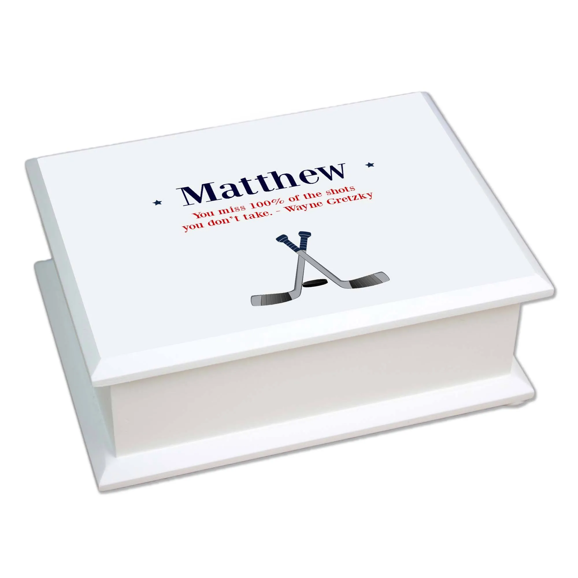 Lift Top Jewelry Box - Ice Hockey